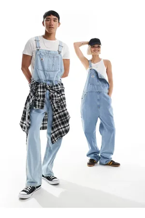 Dickies Klassiske denim-overalls i lys vintage-blå
