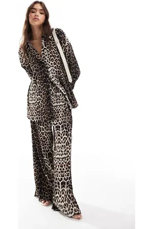 Extro & Vert Plisserede bukser med leopardprint - Del af sæt-Multifarvet