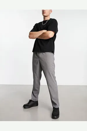 New Look Grå ternede elegante smalle pull on-bukser