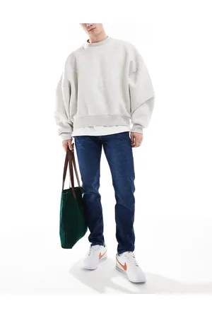 Calvin Klein Smalle, tapered jeans i mørk vask-Blå