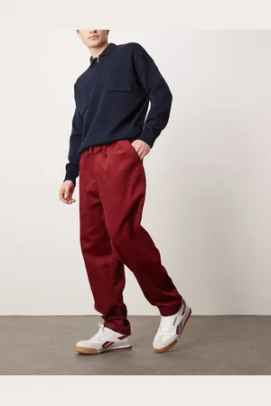 ASOS Tapered bordeauxrøde fløjlsbukser