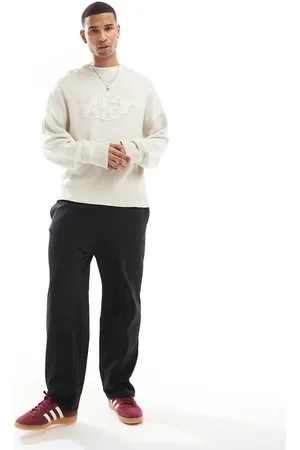 JACK & JONES Løstsiddende og sorte joggingbukser med brede ben