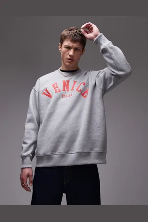 Topman Sweatshirt i oversized fit med "Venice"-print med tekstur