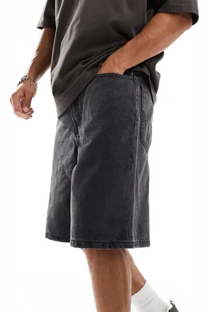 Vans Check-5 - Forvaskede sorte baggy denimshorts