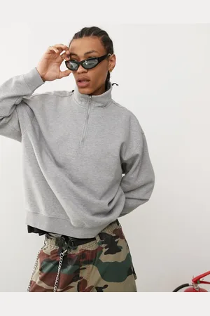 Weekday Og oversized sweatshirt i kraftig jersey med kort lynlås