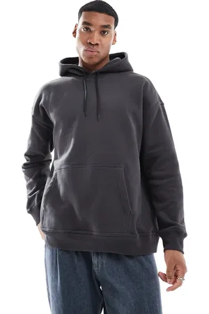 Hollister Grå og oversized hættetrøje med logodetalje