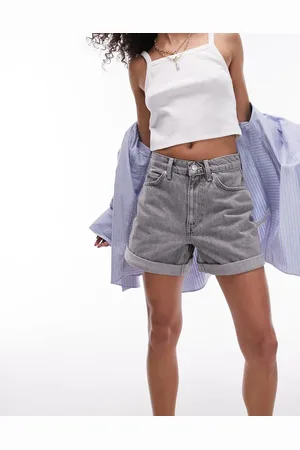Topshop Shorts i denim med rullekant