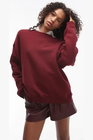 Topshop Premium - sweatshirt med sømdetaljer-Rød