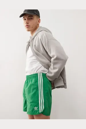 adidas Adicolor Classics - Grønne løbeshorts med 3 striber