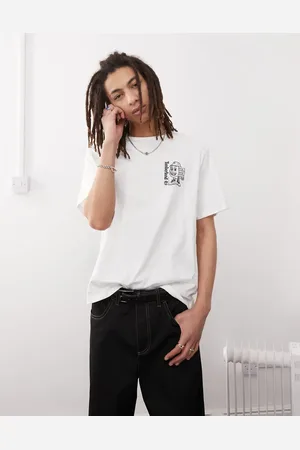 Timberland T-shirt med logo og skoæskeprint på ryggen