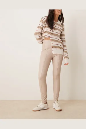 New Look Cremehvide leggings i PU
