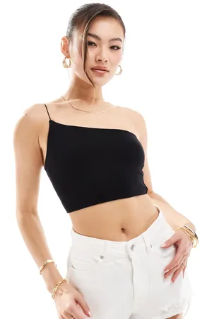ASOS Croptop med asymmetrisk hals og tynde stropper
