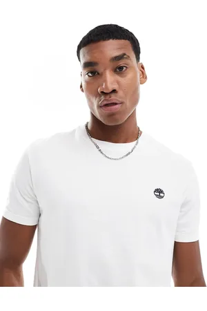 Timberland Dunstan River - Hvid T-shirt med logo på venstre side af brystet