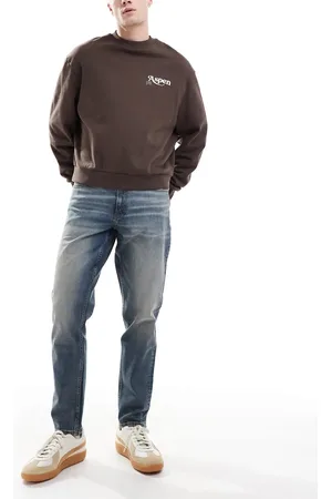 ASOS Medium forvaskede skinny jeans i vintagestil fra -Blå