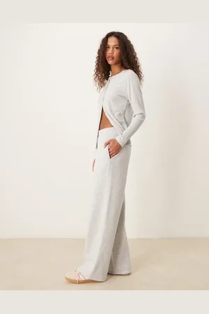 Miss Selfridge Gråmelerede joggingbukser med vide ben