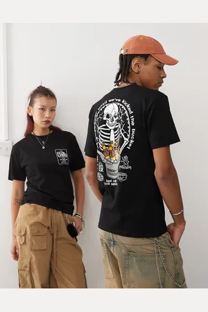 Vans T-shirt med "Bucket list"/kranieprint på ryggen