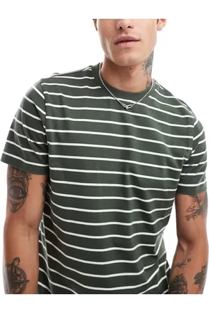 New Look Stribet T-shirt i grøn og hvid