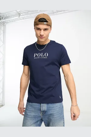 Ralph Lauren Loungewear - Marineblå T-shirt med tekstlogo på brystet