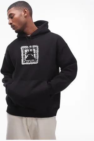 Topman Oversized hættetrøje med flosset mærkebroderi