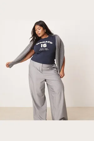 ASOS ASOS DESIGN Curve - skræddersyede afslappede bukser med lige ben-Sort