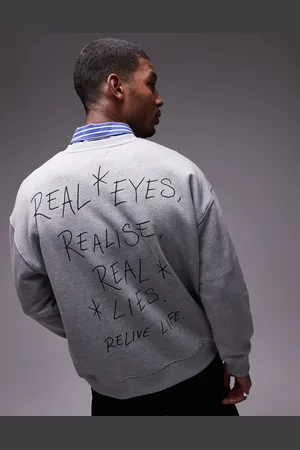 Topman Og oversized sweatshirt med "Real Lies"-print