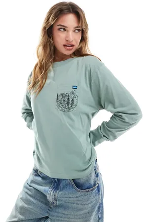 Kavu Westray - og langærmet T-shirt med grafik-Blå