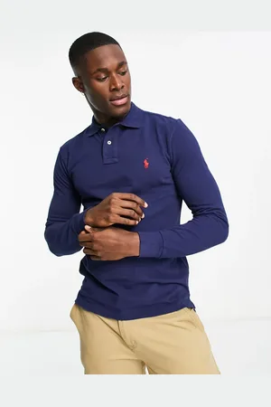 Ralph Lauren Langærmet slim fit-polo i piqué med ikonlogo