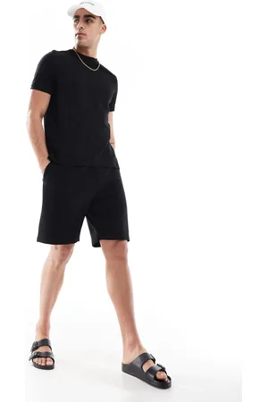 Bershka Sorte shorts med tekstur - Del af sæt