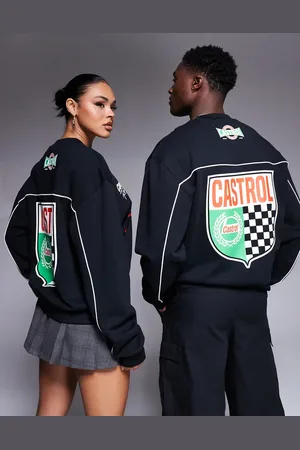 ASOS Unisex - oversized sweatshirt med stribedetalje og 
