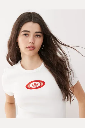 adidas Ribstrikket T-shirt i 00