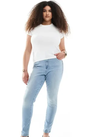 VERO MODA Phia - Højtaljede skinny-jeans i lyseblå vask