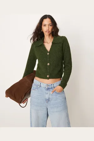 JDY Cardigan med polokrave i strik