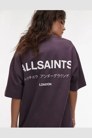 AllSaints Underground - Mørkelilla oversized T-shirt