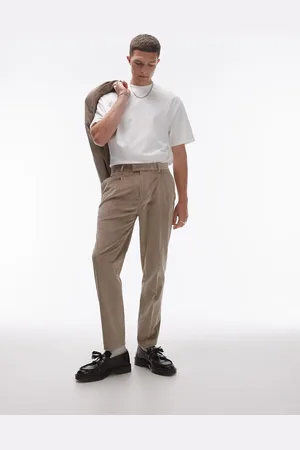Topman Og tapered bukser i fløjl-Neutral