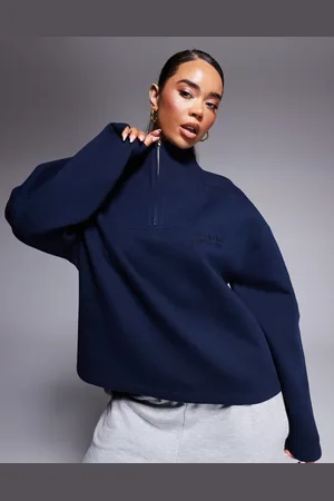 ASOS Weekend Collective - kraftig sweatshirt med halv lynlås