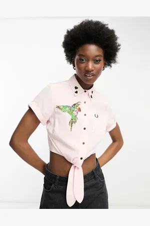Fred Perry X Amy Winehouse - skjorte med bindefront og brodering