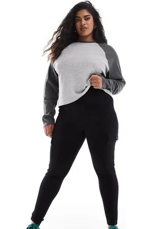 Yours Sorte leggings med cargolomme i ponte