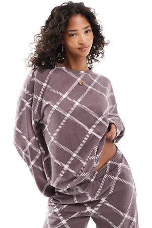ASOS Oversized sweatshirt med gennemgående tern - Del af sæt