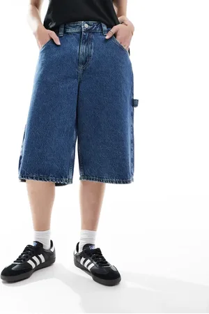 Dr Denim Dr. Denim - Bree - Mellemblå denimjorts i worker-stil med retrovask og mellemhøj talje samt baggy fit