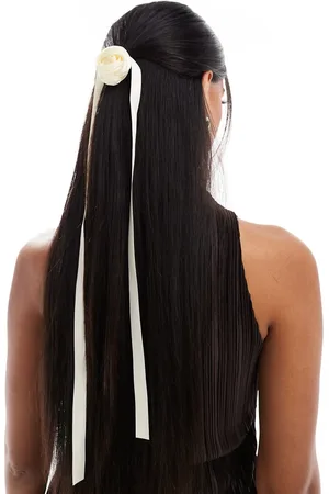 Easilocks X ASOS - Cremehvid hårelastik med blomsterdesign - Kun hos ASOS