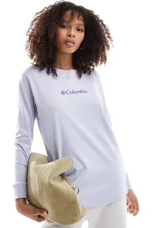 Columbia North Cascades - Blåhvid T-shirt med lange ærmer-Lilla
