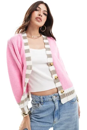 Never Fully Dressed Solstice - Broderet cardigan i pink
