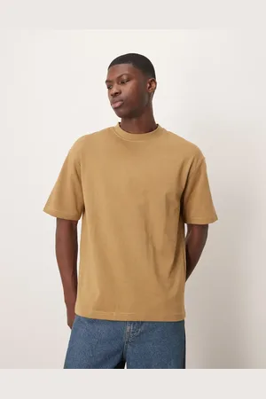 SELECTED Oversized og kraftig T-shirt i beige-Grøn