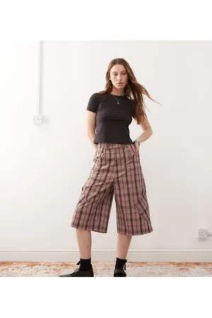 COLLUSION Pink posede longline-jorts med tekstur-Lyserød