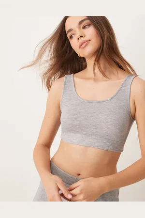 New Look Grå ribstrikket top - Del af sæt