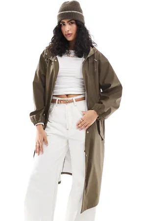 ASOS Chokoladebrun og gummieret parka-regnfrakke