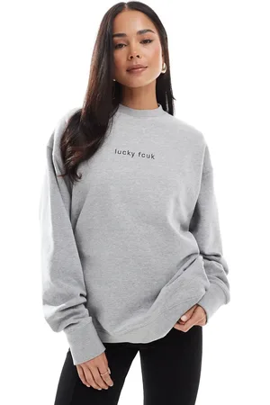 French Connection FCUK - sweatshirt med "Lucky"-slogan