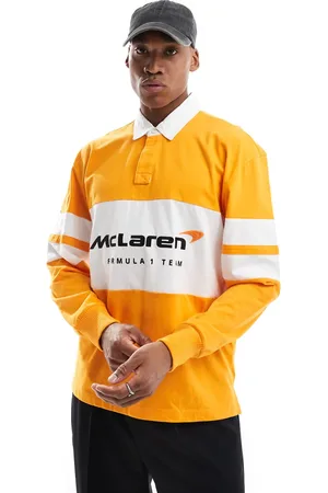 Hollister Mclaren - Orange rugby-polo med lange ærmer