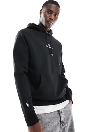 Ralph Lauren Hættetrøje med centreret logo i dobbeltstrik
