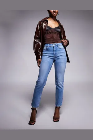 River Island Blå, medium forvaskede slim-fit jeans fra